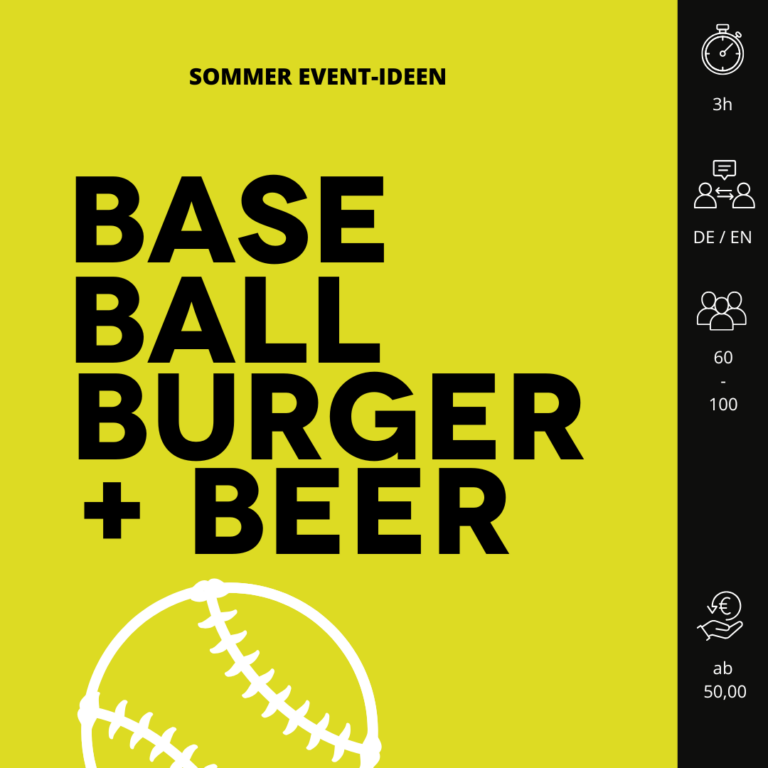 baseball Teamevent mit dem Namen Baseball Burger and Beer